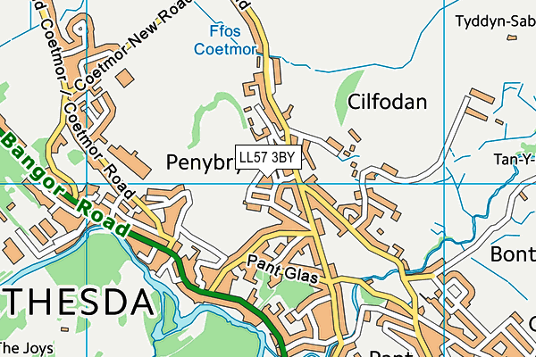 LL57 3BY map - OS VectorMap District (Ordnance Survey)