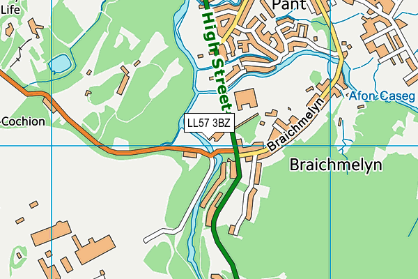 LL57 3BZ map - OS VectorMap District (Ordnance Survey)