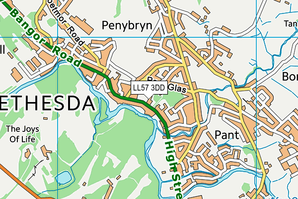 LL57 3DD map - OS VectorMap District (Ordnance Survey)