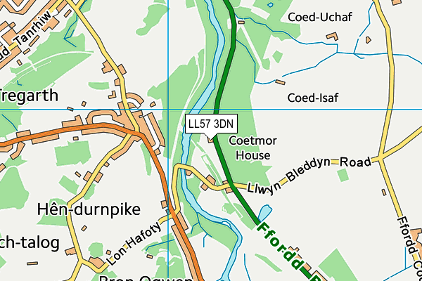LL57 3DN map - OS VectorMap District (Ordnance Survey)