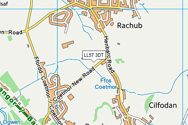 LL57 3DT map - OS VectorMap District (Ordnance Survey)