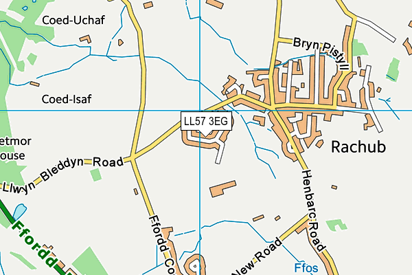 LL57 3EG map - OS VectorMap District (Ordnance Survey)