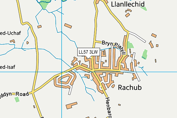 LL57 3LW map - OS VectorMap District (Ordnance Survey)