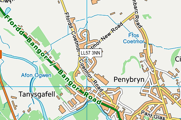 Ysgol Dyffryn Ogwen Bethesda map (LL57 3NN) - OS VectorMap District (Ordnance Survey)