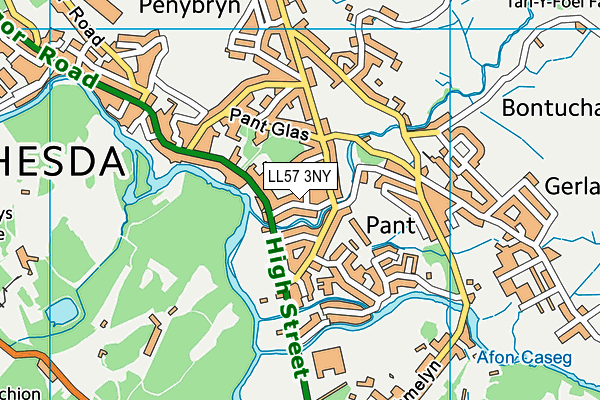 LL57 3NY map - OS VectorMap District (Ordnance Survey)