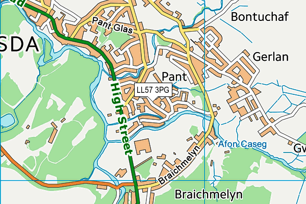 LL57 3PG map - OS VectorMap District (Ordnance Survey)