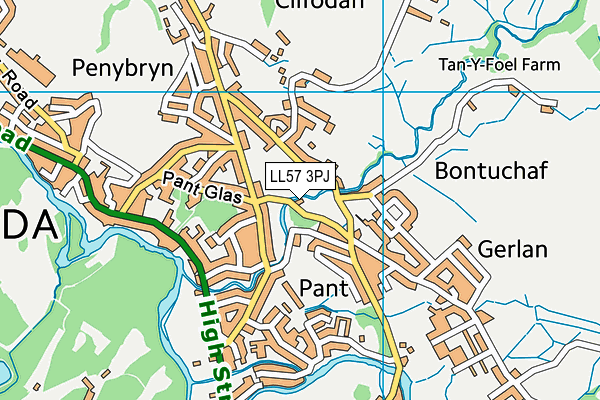 LL57 3PJ map - OS VectorMap District (Ordnance Survey)