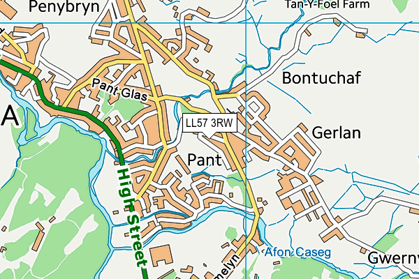 LL57 3RW map - OS VectorMap District (Ordnance Survey)