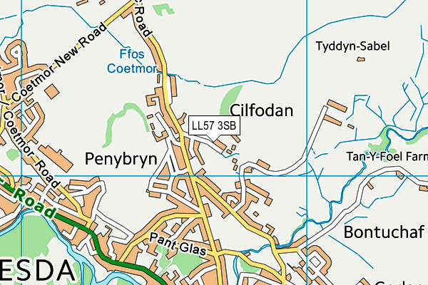 LL57 3SB map - OS VectorMap District (Ordnance Survey)