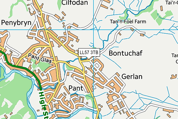 LL57 3TB map - OS VectorMap District (Ordnance Survey)