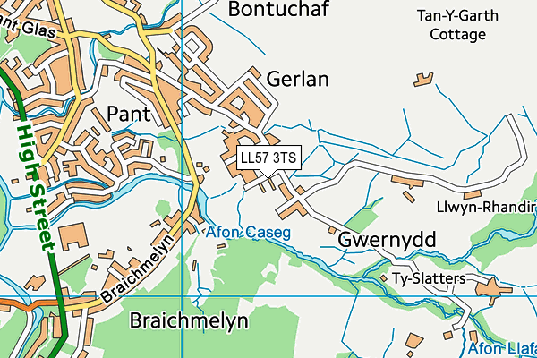 LL57 3TS map - OS VectorMap District (Ordnance Survey)