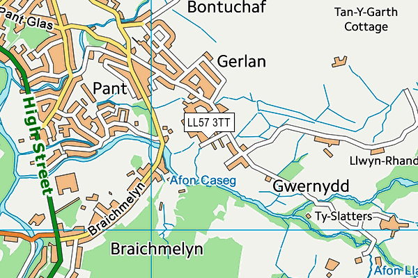 LL57 3TT map - OS VectorMap District (Ordnance Survey)