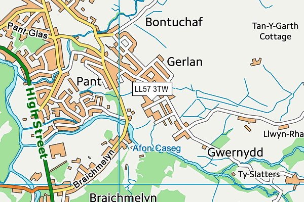 LL57 3TW map - OS VectorMap District (Ordnance Survey)