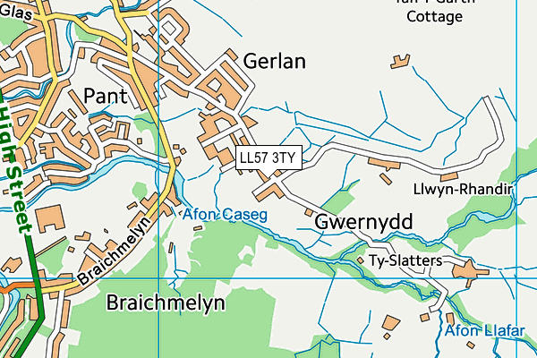 LL57 3TY map - OS VectorMap District (Ordnance Survey)