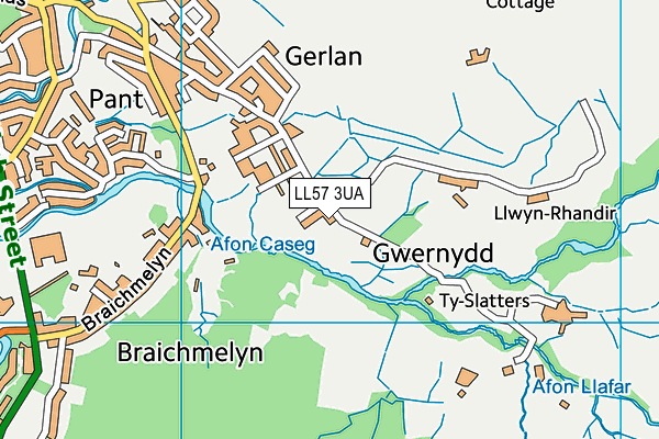 LL57 3UA map - OS VectorMap District (Ordnance Survey)