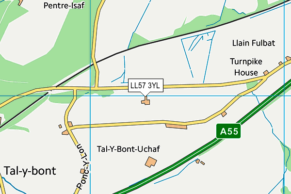 LL57 3YL map - OS VectorMap District (Ordnance Survey)