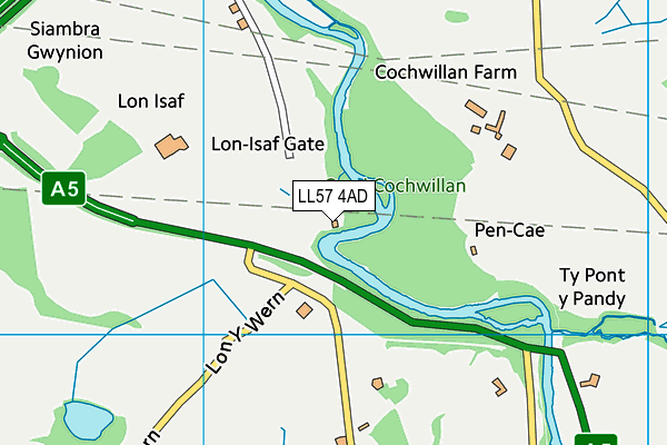 LL57 4AD map - OS VectorMap District (Ordnance Survey)