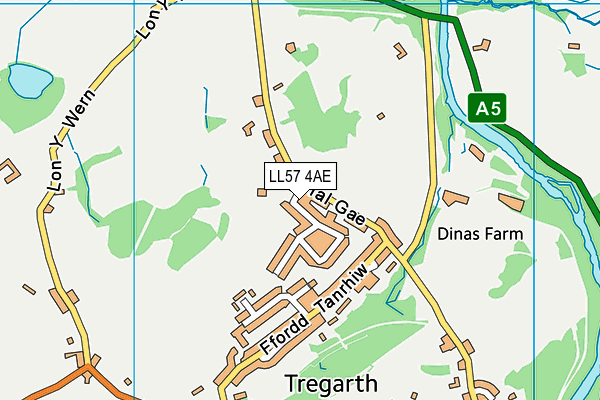 LL57 4AE map - OS VectorMap District (Ordnance Survey)