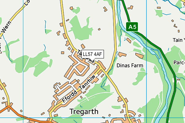 LL57 4AF map - OS VectorMap District (Ordnance Survey)