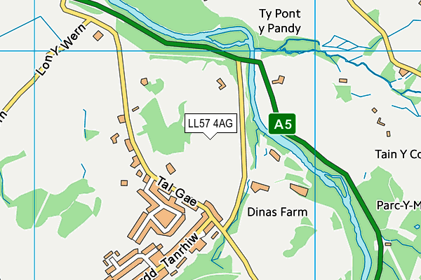 LL57 4AG map - OS VectorMap District (Ordnance Survey)