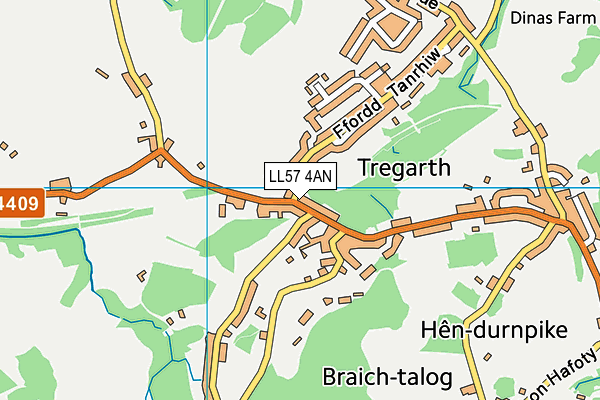LL57 4AN map - OS VectorMap District (Ordnance Survey)