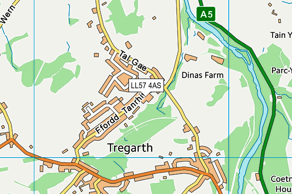 LL57 4AS map - OS VectorMap District (Ordnance Survey)