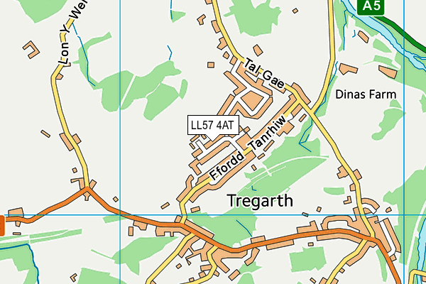 LL57 4AT map - OS VectorMap District (Ordnance Survey)