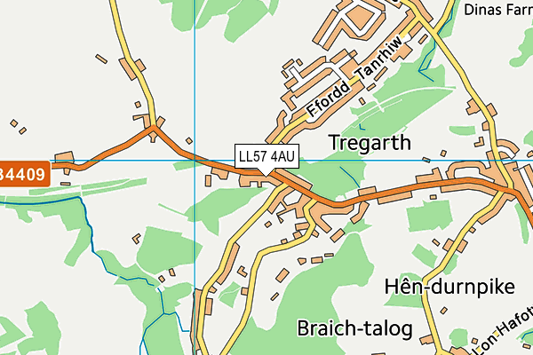 LL57 4AU map - OS VectorMap District (Ordnance Survey)