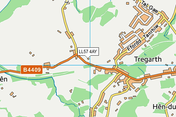 LL57 4AY map - OS VectorMap District (Ordnance Survey)