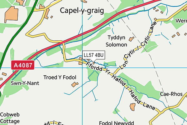 LL57 4BU map - OS VectorMap District (Ordnance Survey)