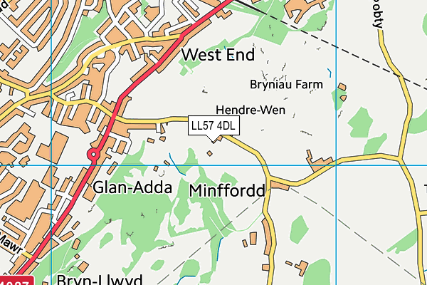 LL57 4DL map - OS VectorMap District (Ordnance Survey)