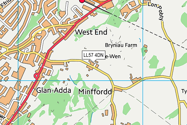 LL57 4DN map - OS VectorMap District (Ordnance Survey)