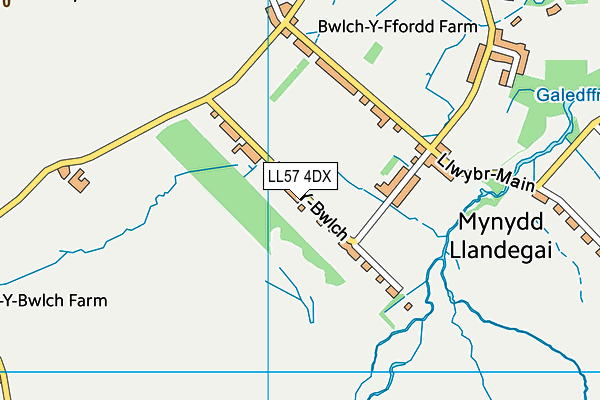 LL57 4DX map - OS VectorMap District (Ordnance Survey)