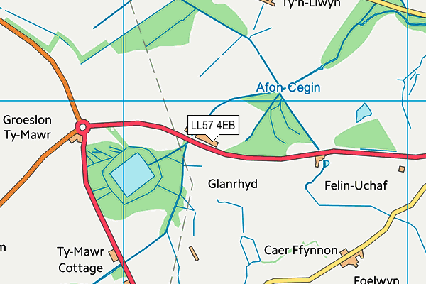 LL57 4EB map - OS VectorMap District (Ordnance Survey)