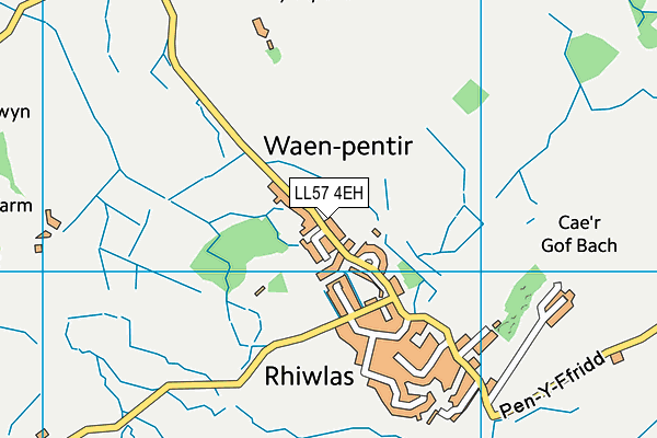 Ysgol Gynradd Rhiwlas map (LL57 4EH) - OS VectorMap District (Ordnance Survey)