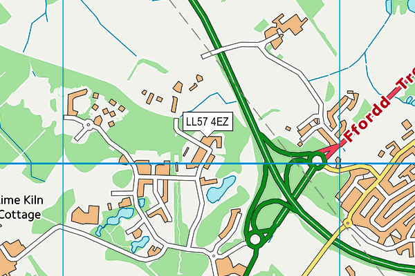 LL57 4EZ map - OS VectorMap District (Ordnance Survey)