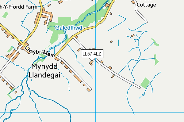 LL57 4LZ map - OS VectorMap District (Ordnance Survey)