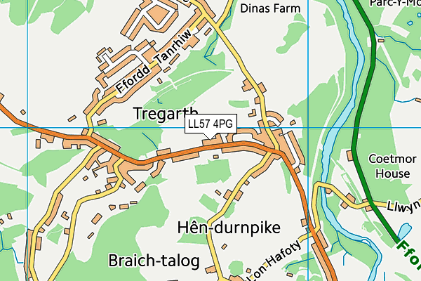 Ysgol Tregarth map (LL57 4PG) - OS VectorMap District (Ordnance Survey)