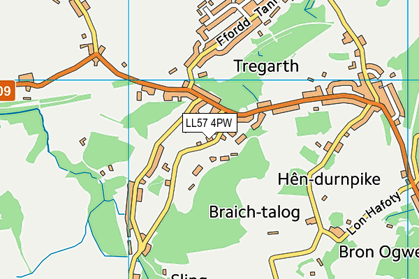 LL57 4PW map - OS VectorMap District (Ordnance Survey)