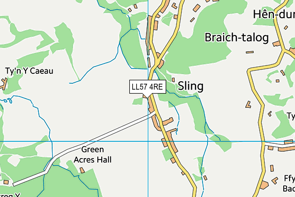 LL57 4RE map - OS VectorMap District (Ordnance Survey)