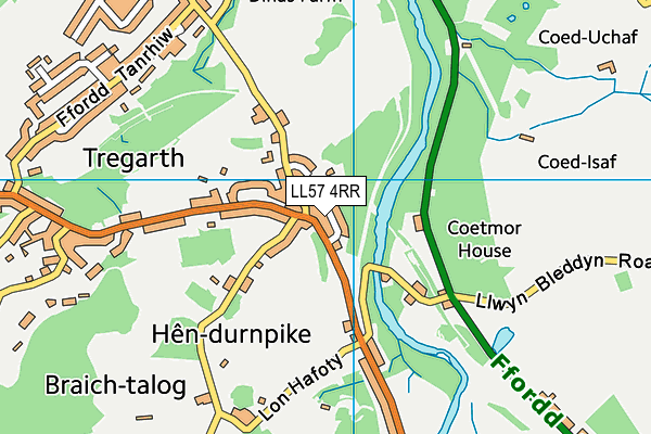 LL57 4RR map - OS VectorMap District (Ordnance Survey)