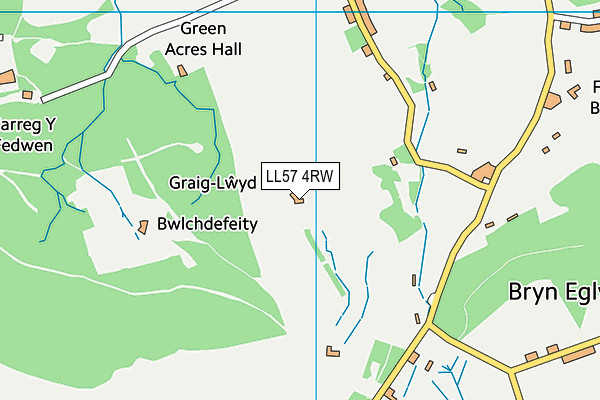 LL57 4RW map - OS VectorMap District (Ordnance Survey)