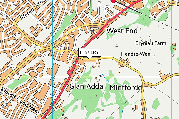 LL57 4RY map - OS VectorMap District (Ordnance Survey)