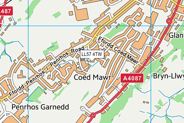 LL57 4TW map - OS VectorMap District (Ordnance Survey)