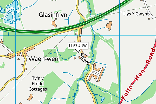 LL57 4UW map - OS VectorMap District (Ordnance Survey)