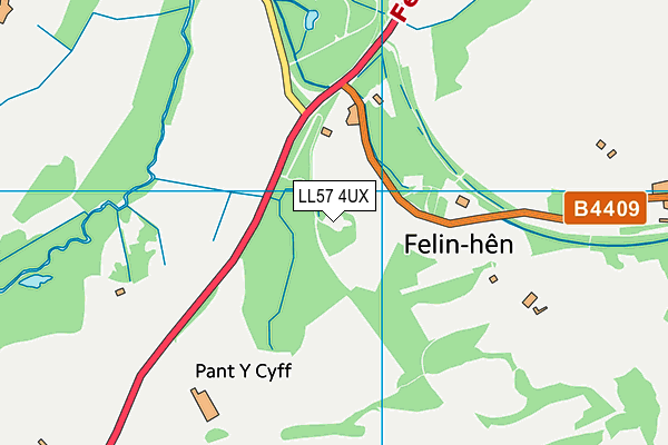 LL57 4UX map - OS VectorMap District (Ordnance Survey)