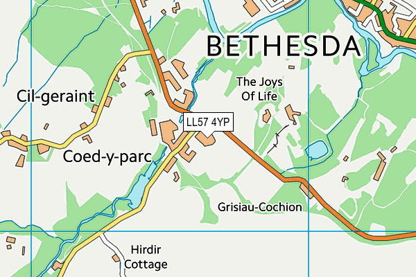 LL57 4YP map - OS VectorMap District (Ordnance Survey)