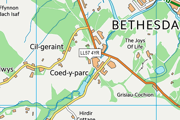 LL57 4YR map - OS VectorMap District (Ordnance Survey)