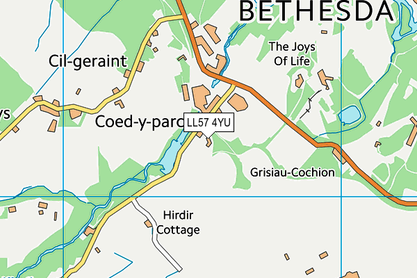 LL57 4YU map - OS VectorMap District (Ordnance Survey)