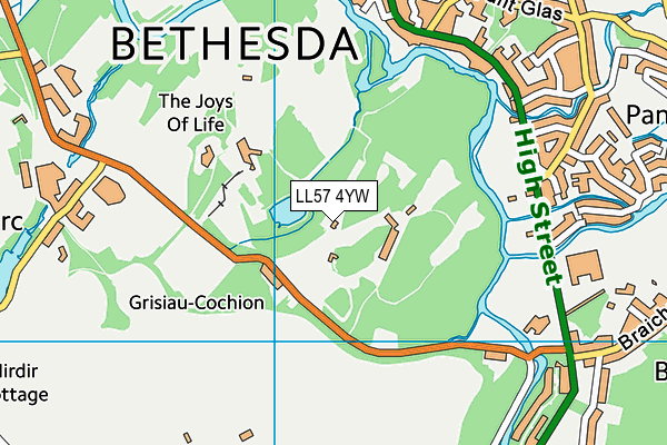 LL57 4YW map - OS VectorMap District (Ordnance Survey)